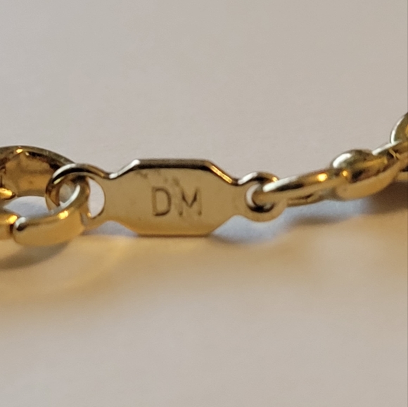 GUC Gold Tone Rope Chain Necklace Signed DM 24" - Picture 5 of 5